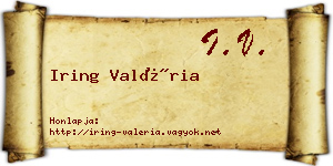 Iring Valéria névjegykártya
